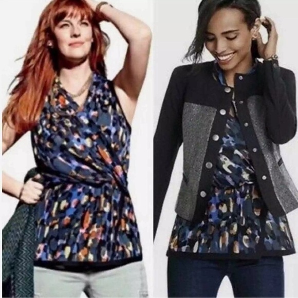 CAbi Flaunt Faux Wrap Drape Neck Blouse #3077 EUC size medium - Picture 2 of 11